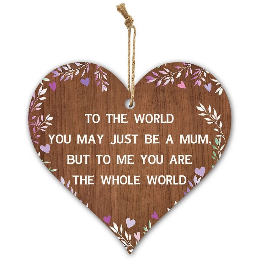 MDF Mum Heart Wall Hanging Plaque