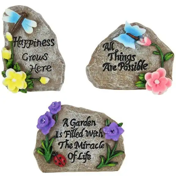 Inspirational Rock with Flowers