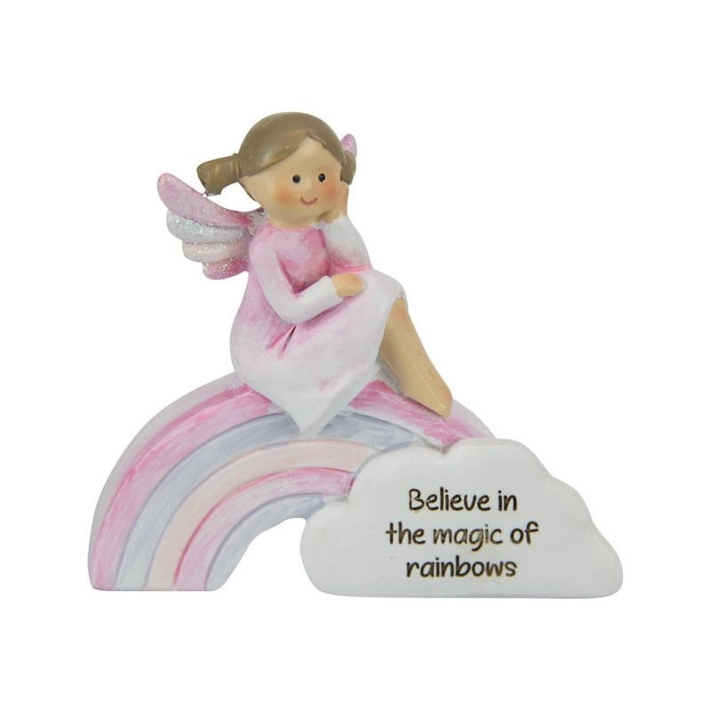 Fairy on Rainbow with Cute Inspirational Quote