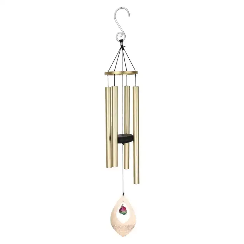 Wind Chime - Gold Tube with Crystal Donger