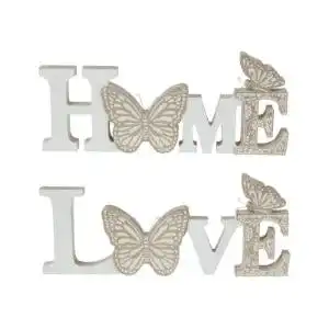 Mdf Plq W/Home/Love B/Fly