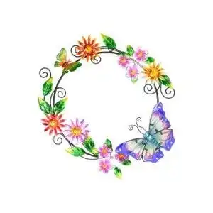 Wall Art - Butterfly & Flower Circle