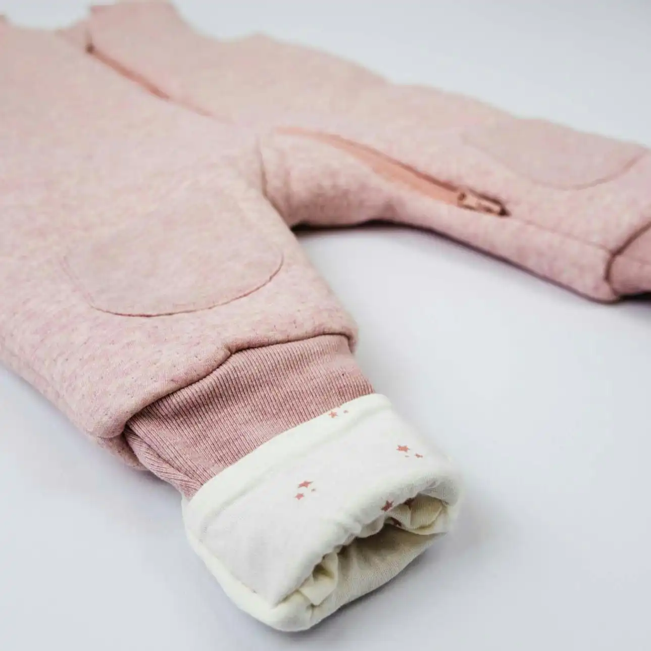 babystudio warmies cotton with arms and legs 3.0 tog - Dusty Pink