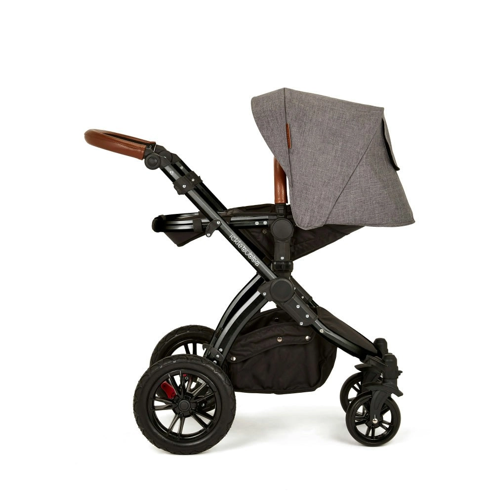 Stomp V3 All In One Four Wheel Pram (AUS) - Black / Graphite Grey / Tan