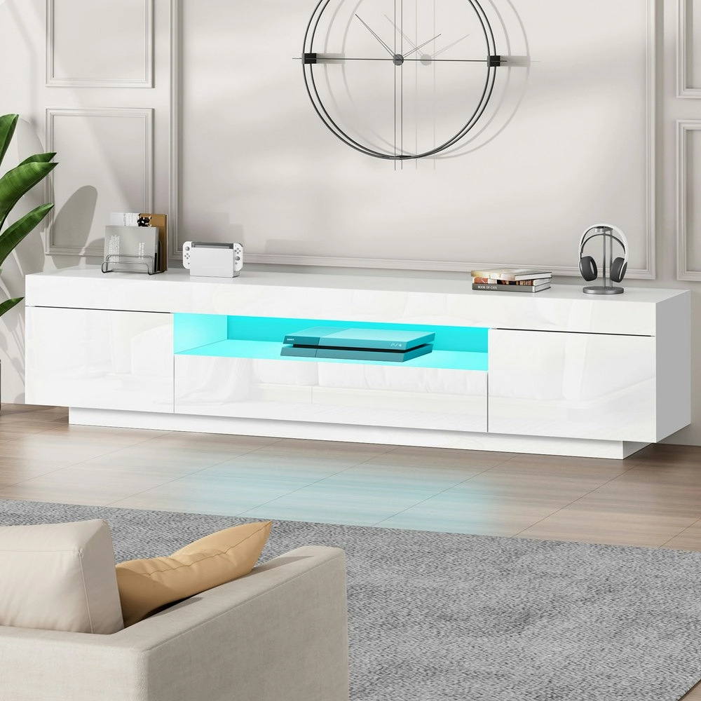 Alfordson Entertainment Unit Gloss White 180cm