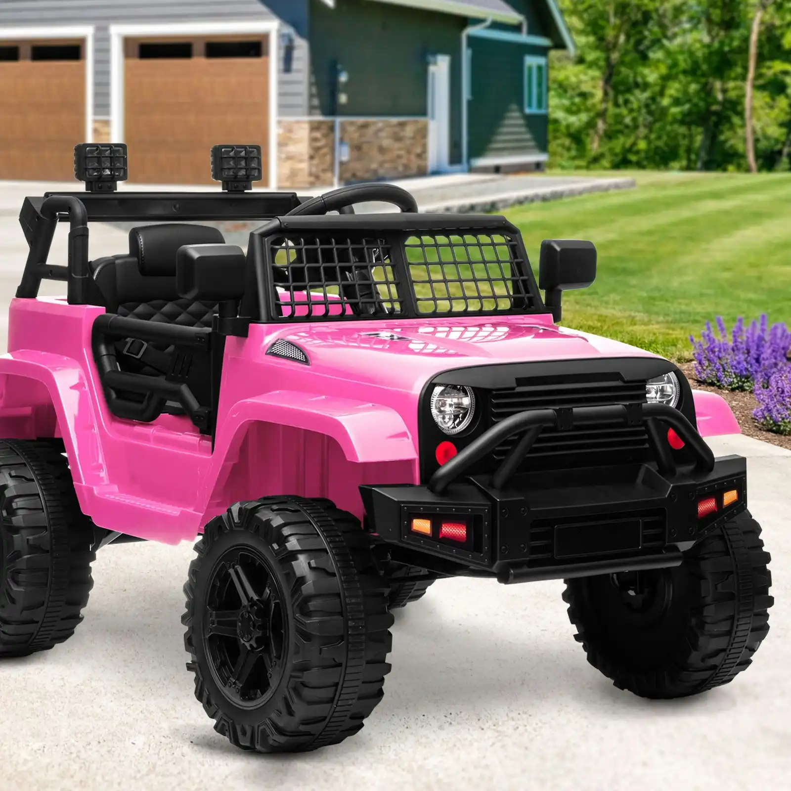 Mazam Kids Ride On Car Jeep Electric Vehicle Toy Remote Cars Gift 12V LED Light Pink