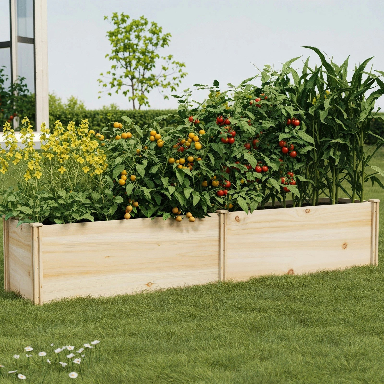 Livsip Garden Bed 240x45x45cm Raised Wooden Planter Box Container