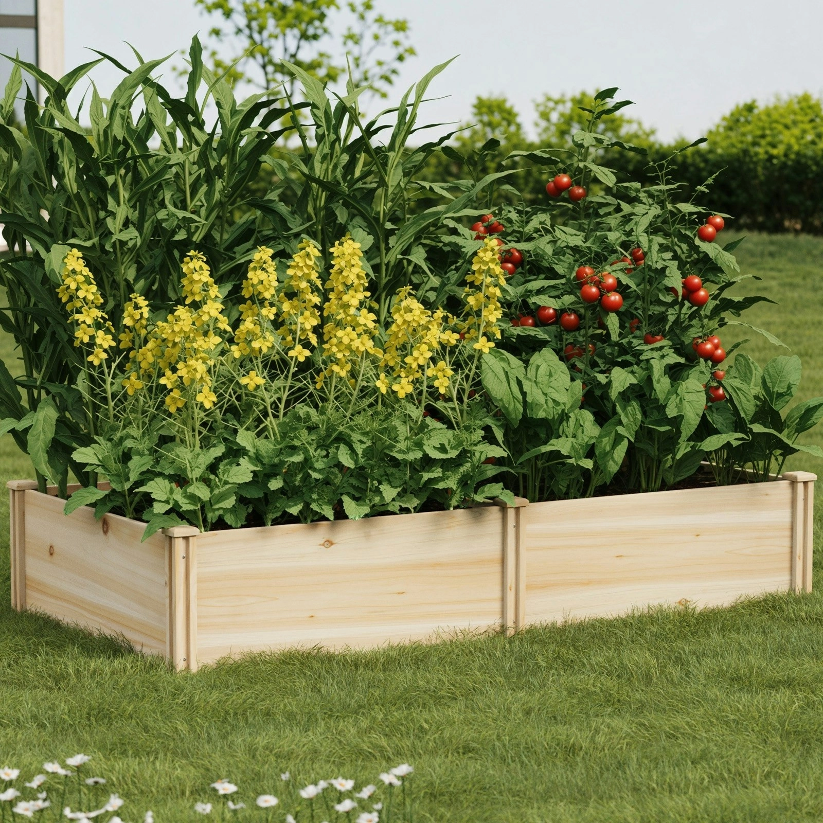 Livsip Garden Bed 160x80x30cm Raised Wooden Planter Box Container