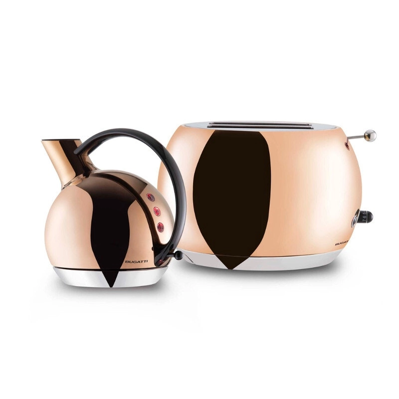 Bugatti Italy Romeo Toaster and Giulietta Kettle Set - Rose Gold