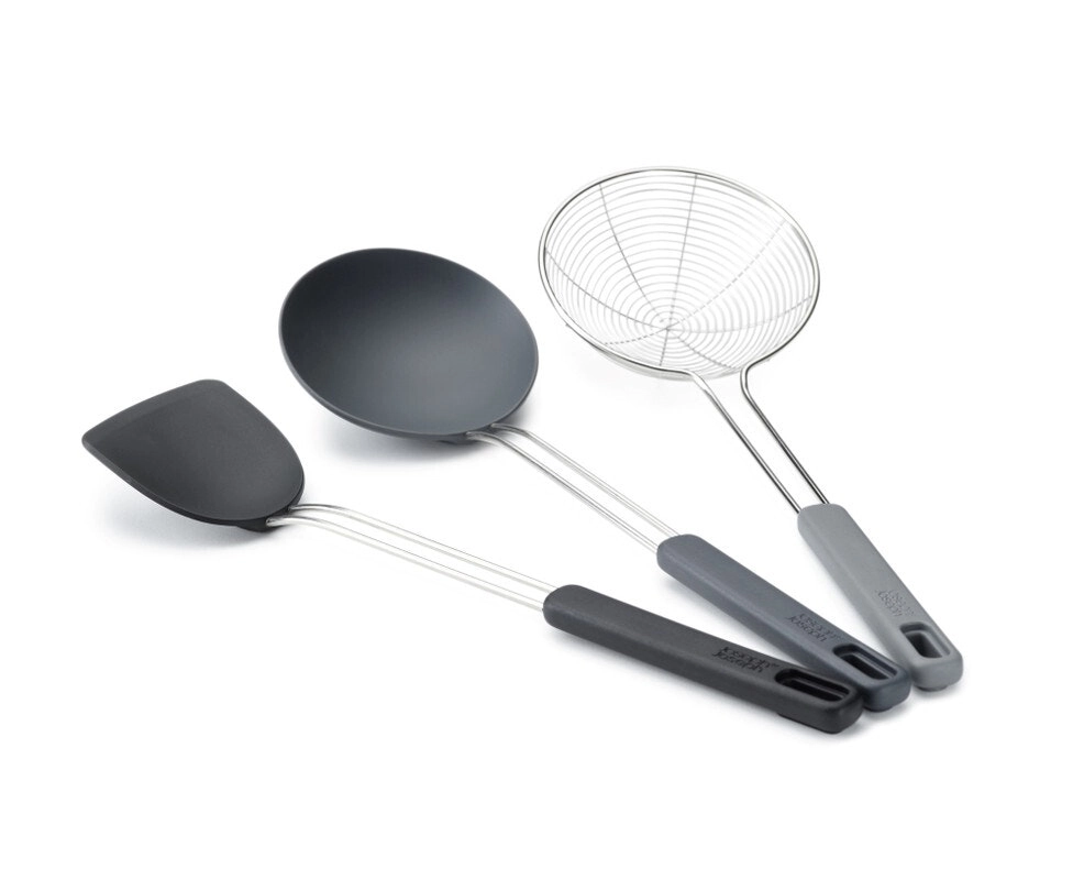 Joseph Joseph Elevate Fusion 3 Piece Wok Set - Silver