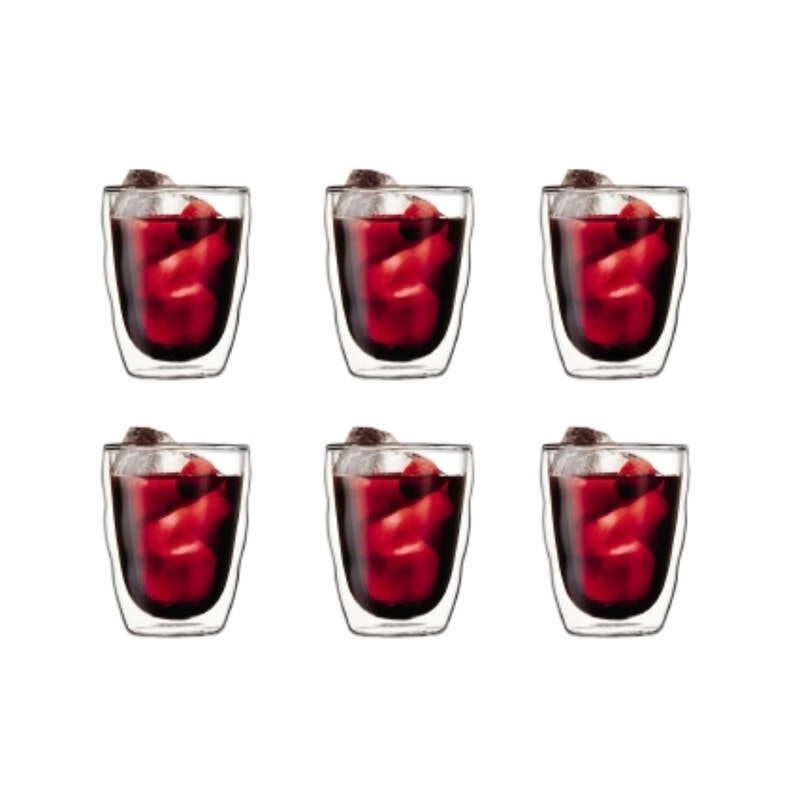 Bodum Pilatus Double Wall 350ml Medium Glass 6 Piece Set