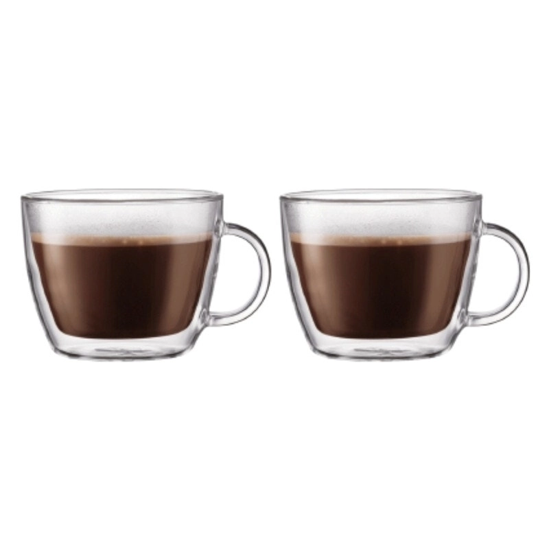 Bodum Bistro Double Wall 450ml Cafe Latte Cup 2 Piece Set