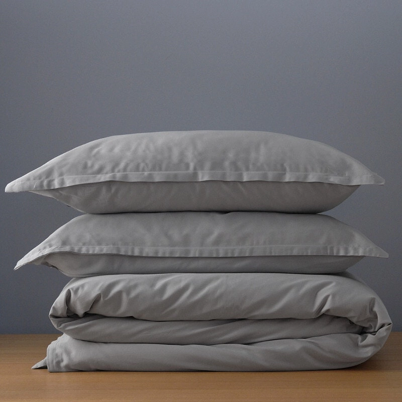 Canningvale Alessia Bamboo Cotton Queen Quilt Cover Set - Perla Grey