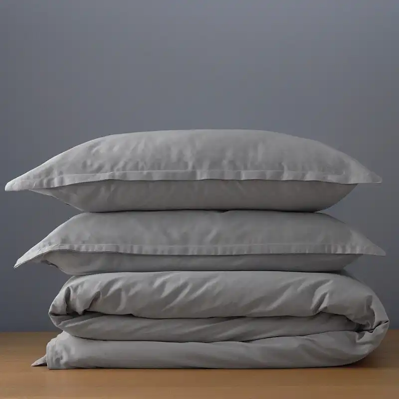 Canningvale Alessia Bamboo Cotton Queen Quilt Cover Set - Perla Grey