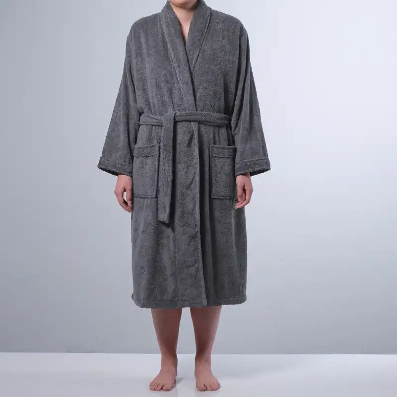 Canningvale Lusso Cotton Terry Large Bathrobe - Grey