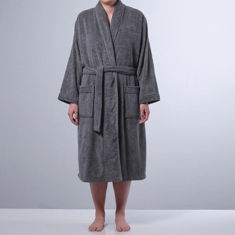 Canningvale Lusso Cotton Terry Medium Bathrobe - Grey