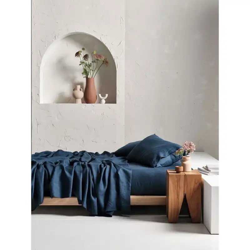 Linen House Nimes Queen Sheet Set - Navy