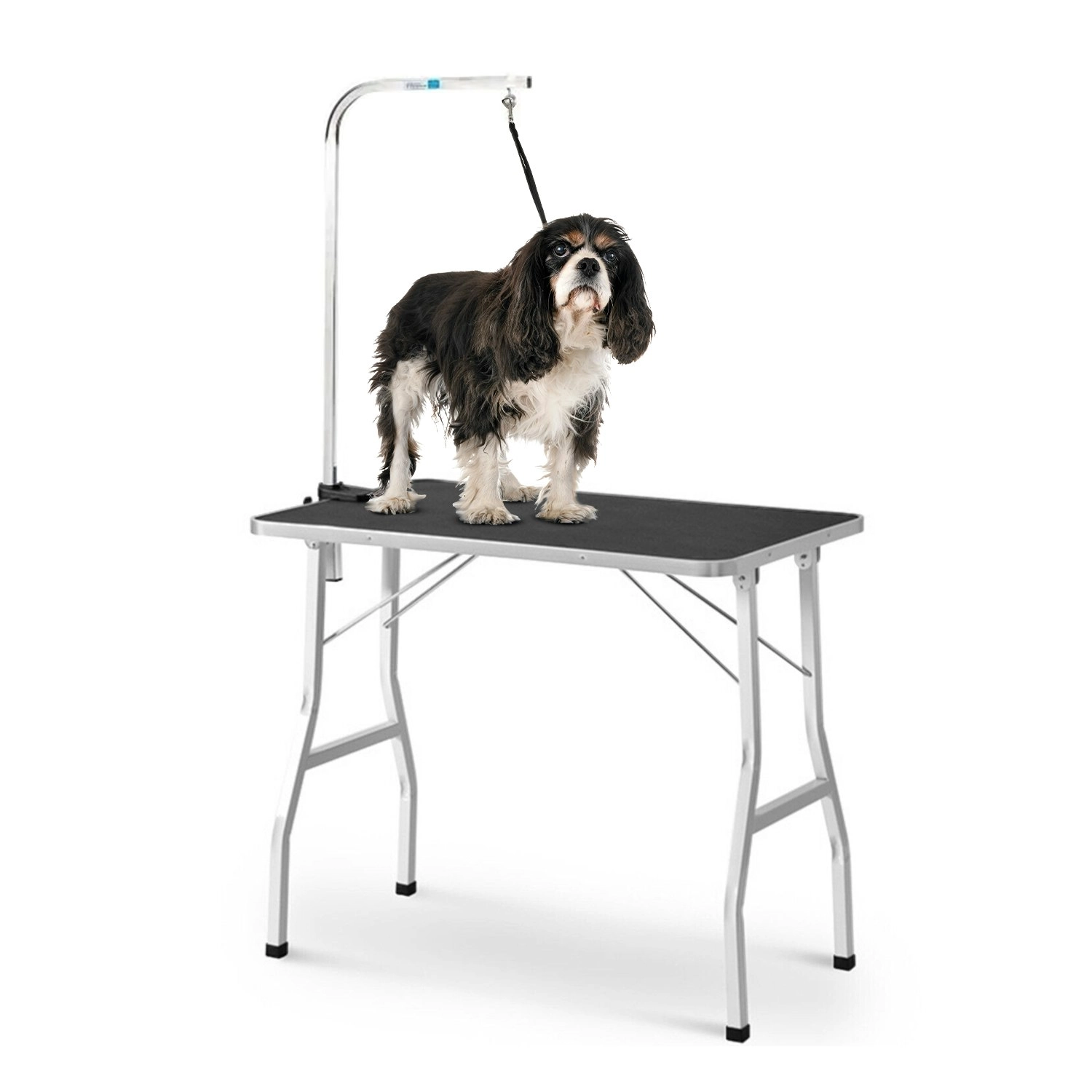 Floofi Foldable Adjustable Height 90cm Single Pole Pet Grooming Table - Black