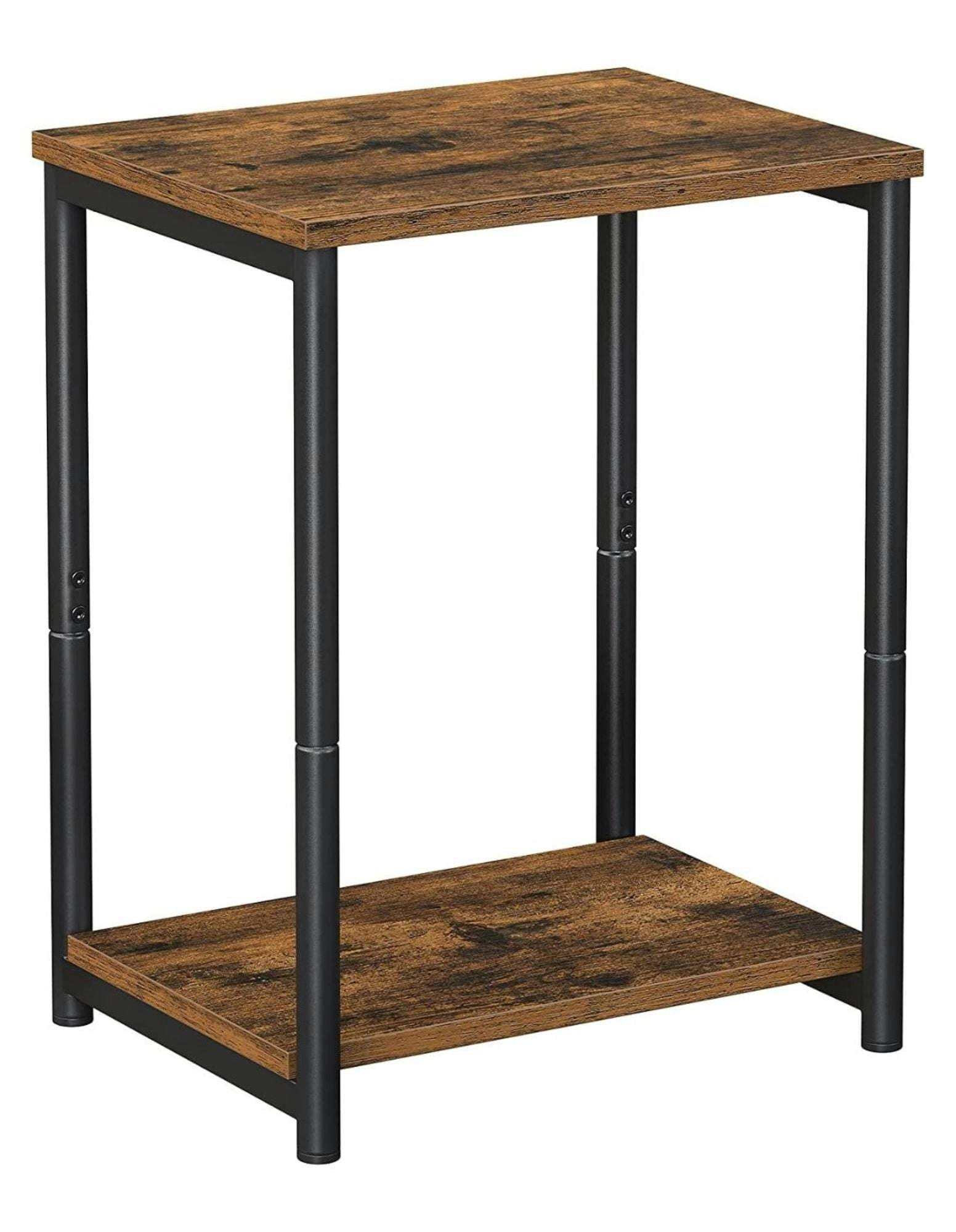 VASAGLE Bedside Nightstand Desk with Open Shelf Coffee Side Table - Rustic Brown