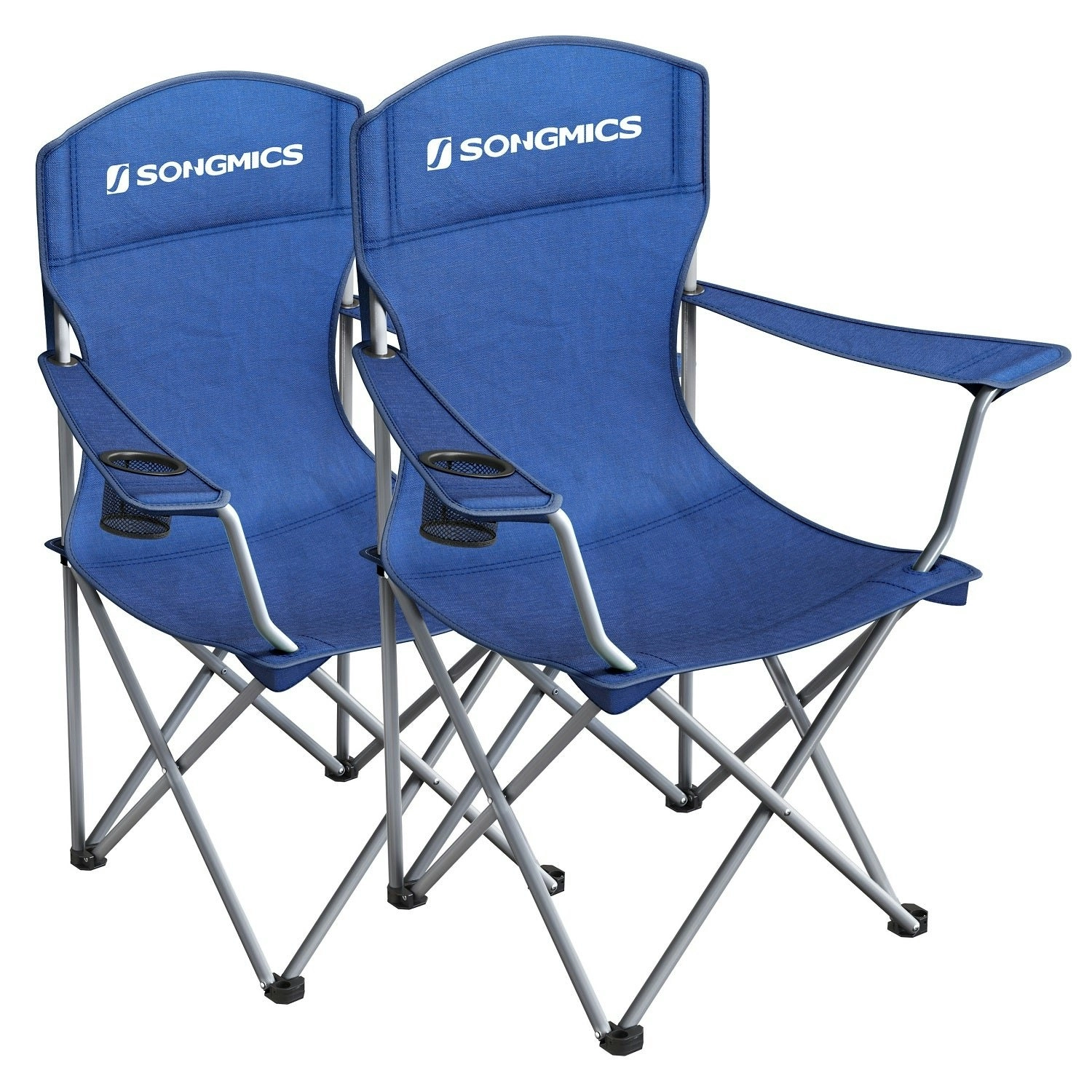 2x SONGMICS Beach Picnic Outdoor Fishing Portable Chairs Folding Camping Chair - Blue