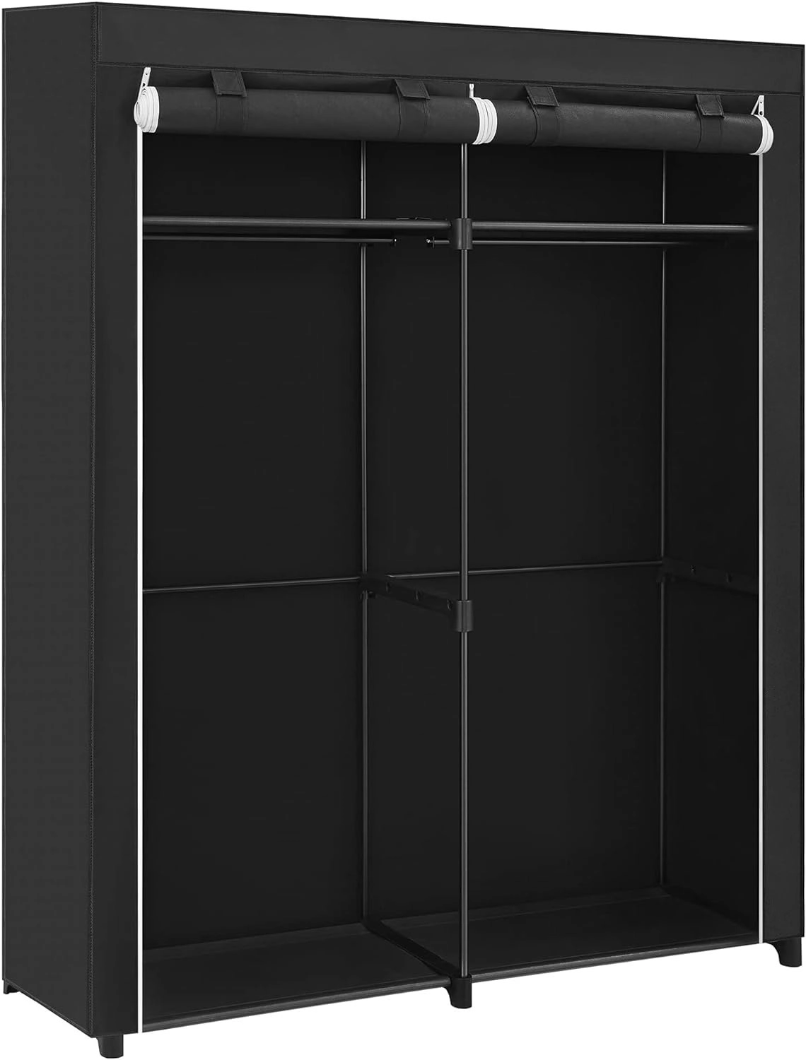 SONGMICS Portable Closet Clothes Wardrobe with Two Adjustable Shelves Black