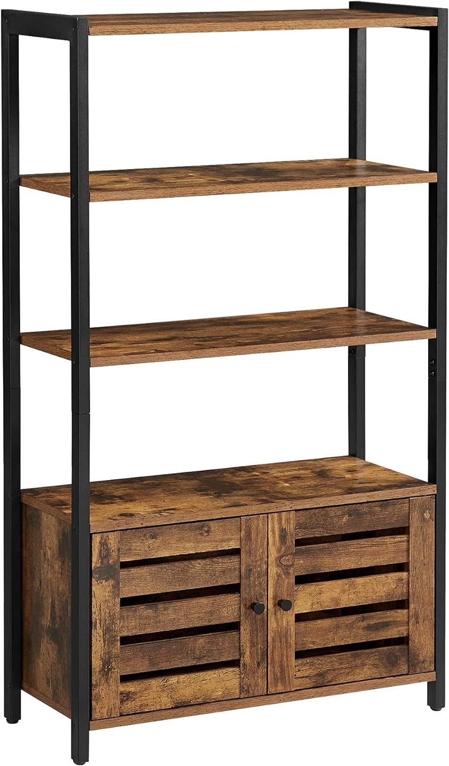 VASAGLE Multipurpose Storage Rack Cabinet Cupboard For Home Deco 3 Shelf Bookshelf - Rustic Brown