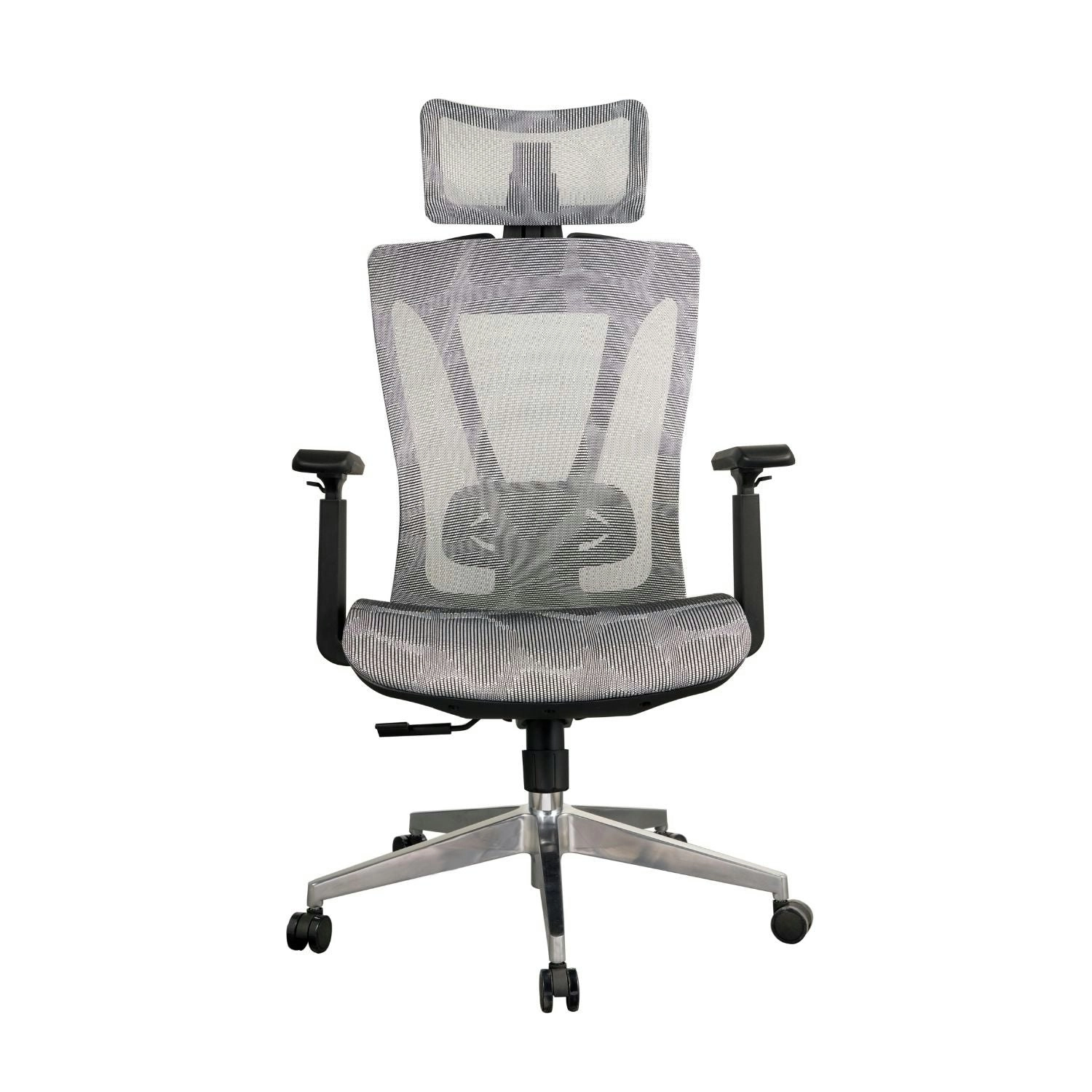 Ekkio Byron Ergonomic Office Chair w/ Wide Tall S-shaped Backrest Design - Silver