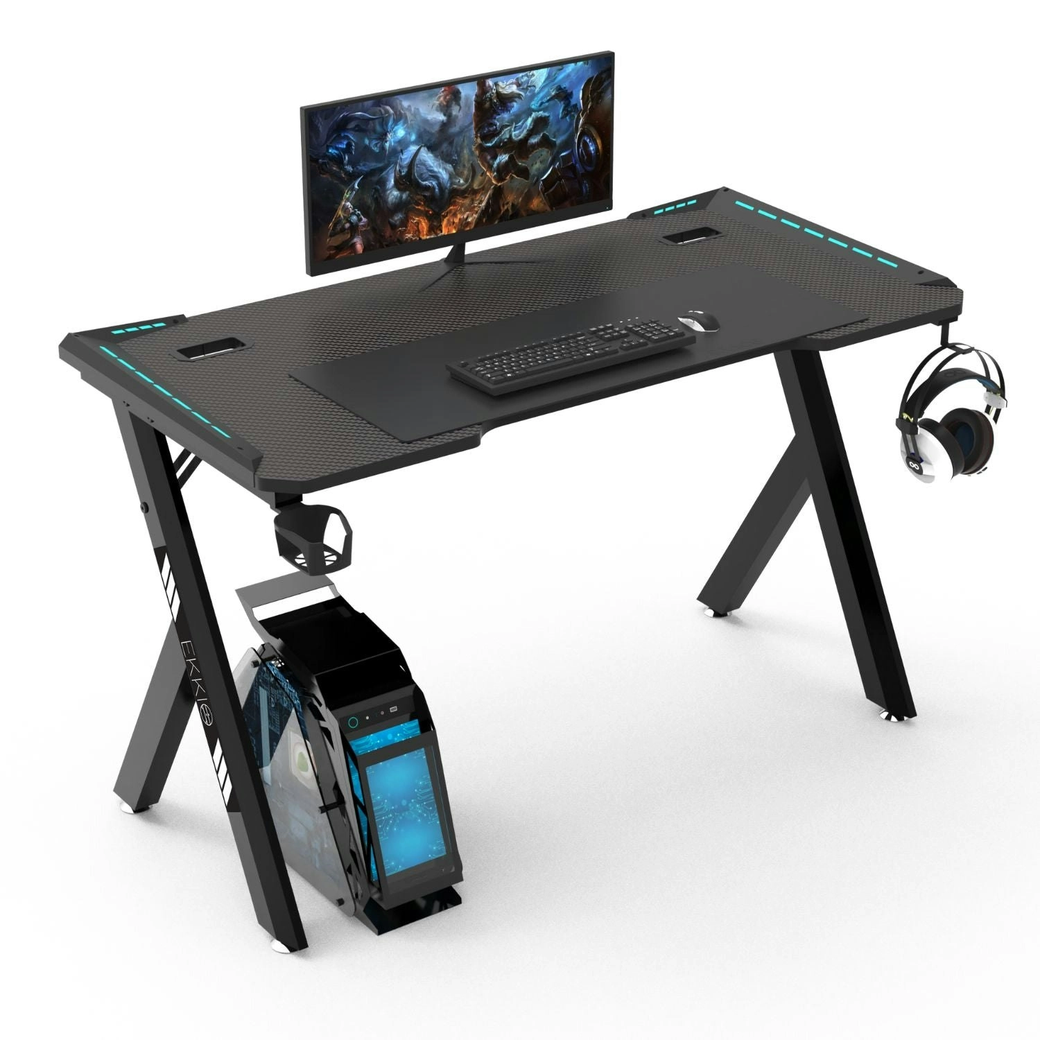 Ekkio RGB Gaming Desk Y Shape 100cm - Black