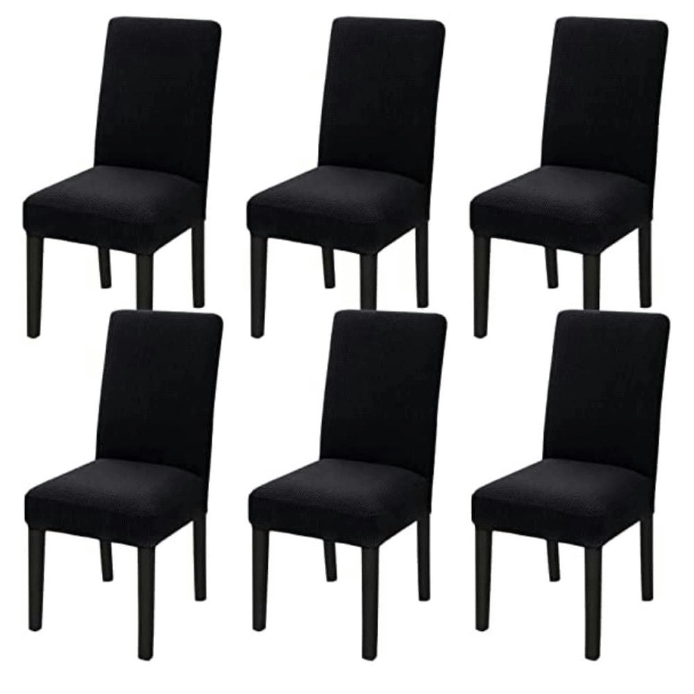 Gominimo 6pcs Dining Chair Slipcovers Fit Most/ Protective Covers - Black