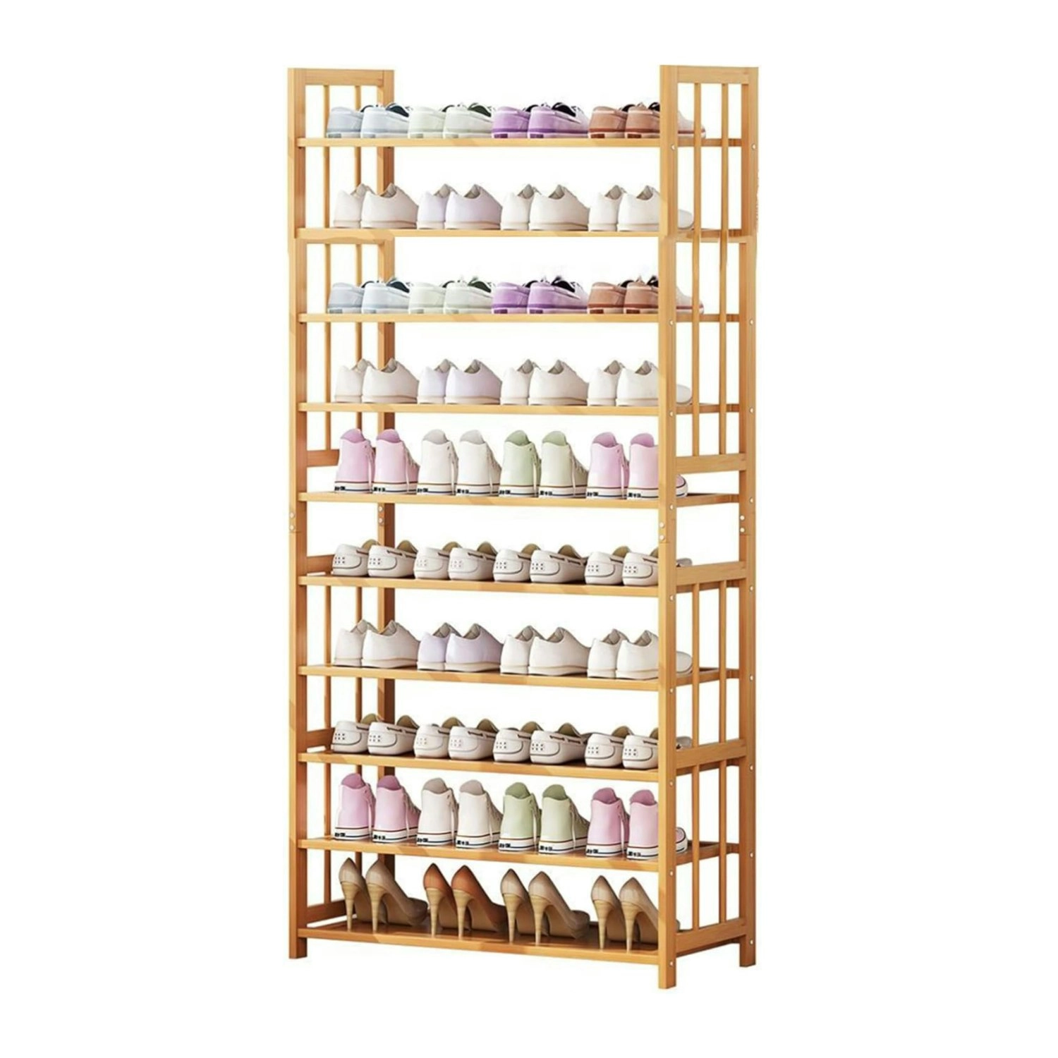 Ekkio 10-Tiers Bamboo Shoe Rack