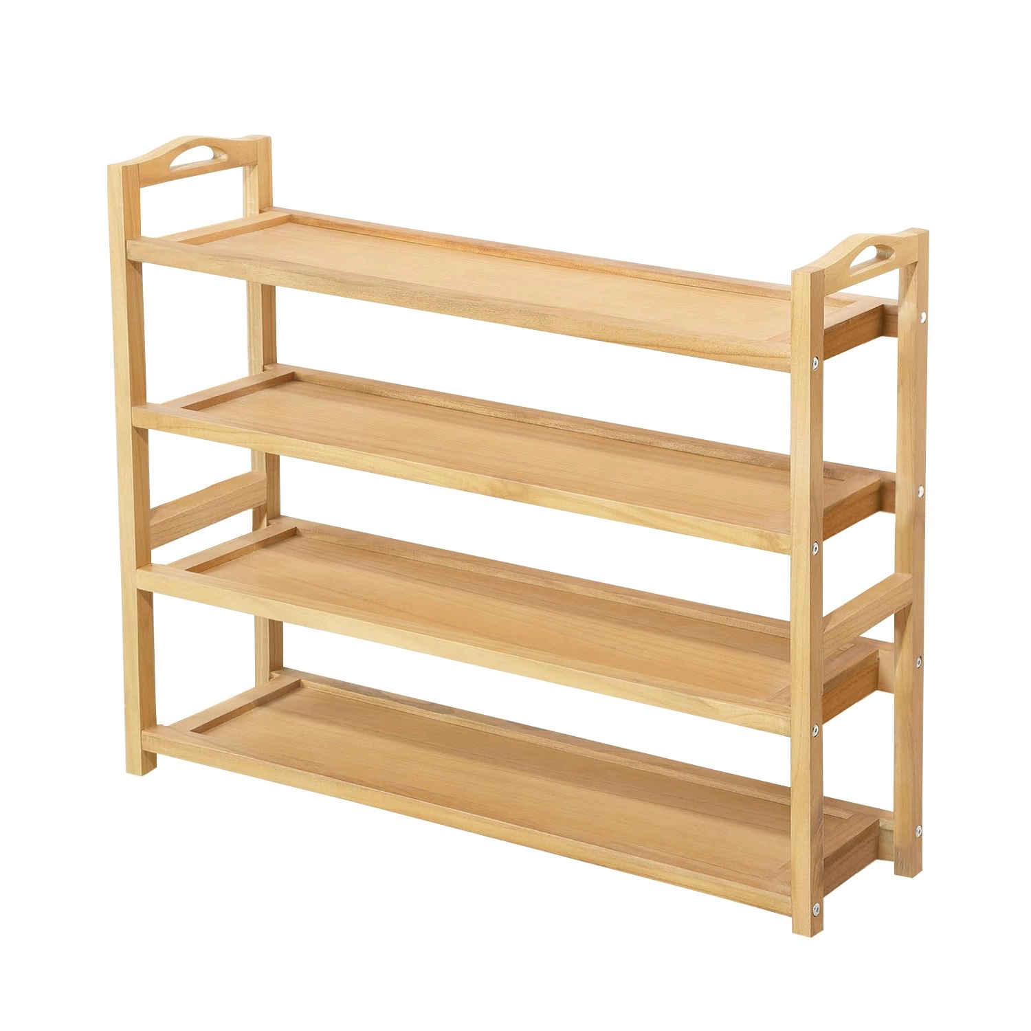 Ekkio 4 Tier Wooden Bamboo Organiser Shoe Rack - Natural