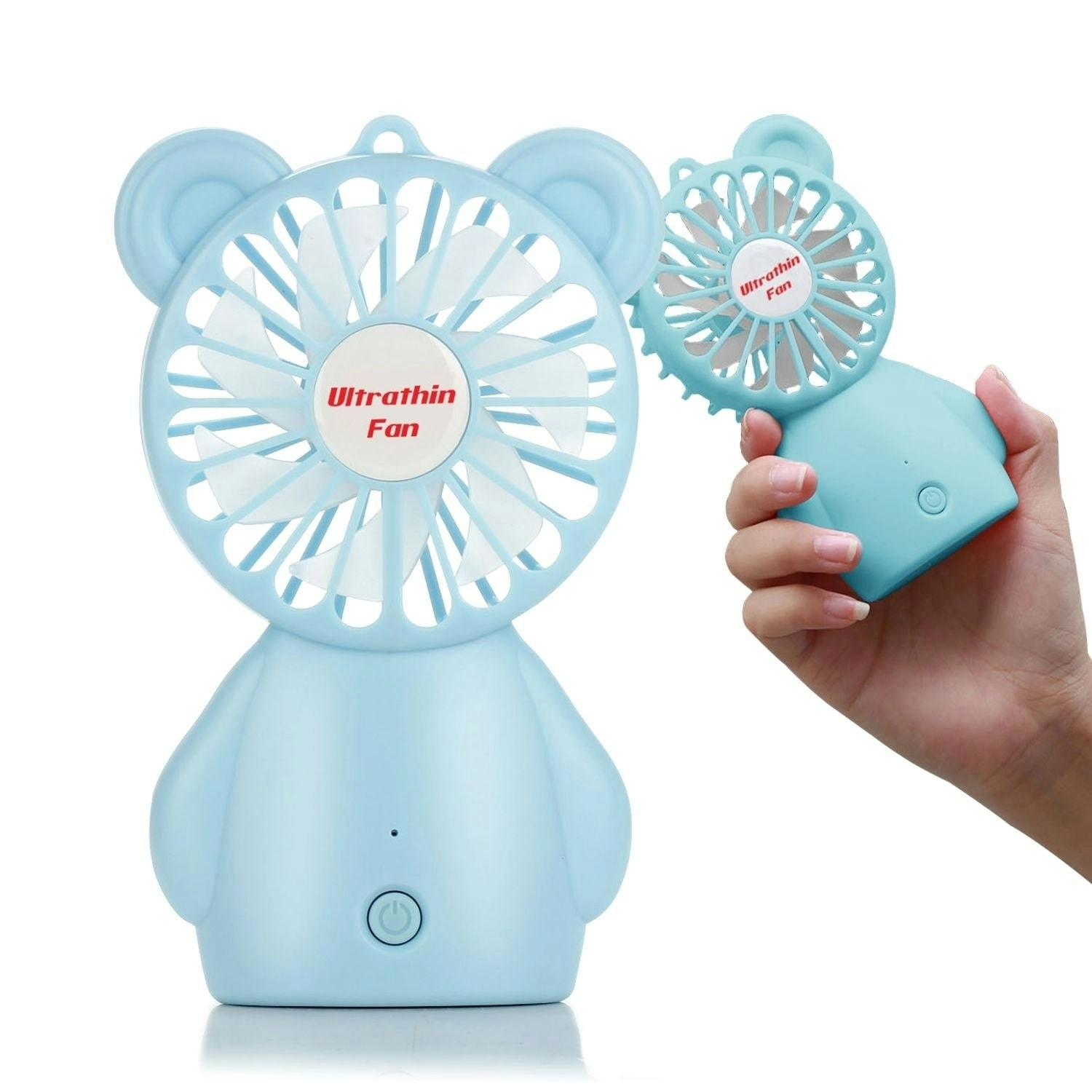 Gominimo Portable Mini Handheld Fan Rechargeable 3 Wind Speeds Adjustable - Blue