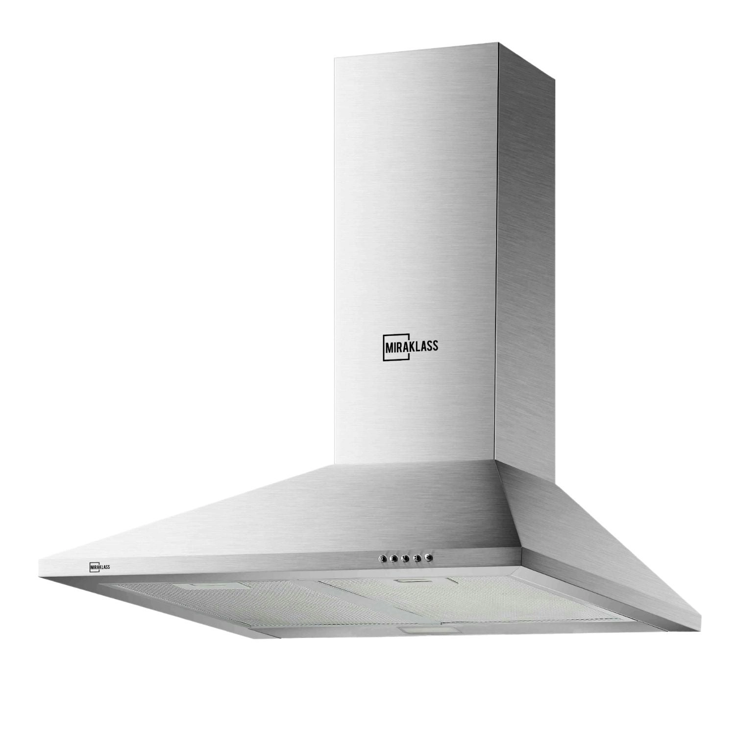 Miraklass Pyramid Rangehood with Low Noise Level and 3 Airflow Speed 60cm Silver