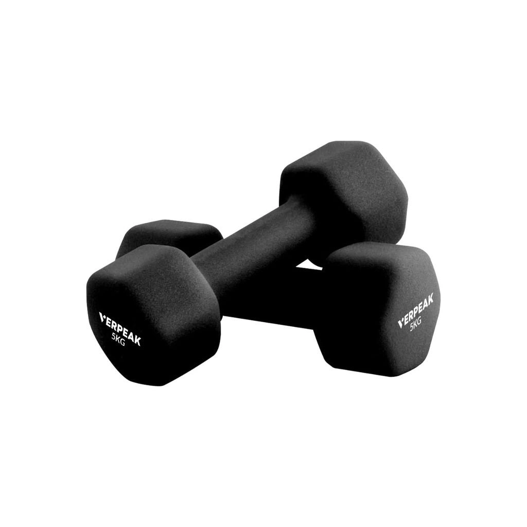 2pcs Verpeak 5kg Exercise Fitness Gym Workout Weights Neoprene Dumbbell - Black