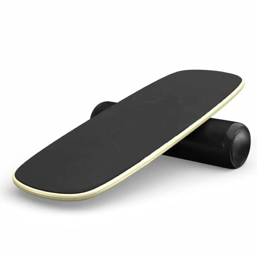 Verpeak Exercise Yoga Gym Wobble Roller Wooden Balance Board - Black