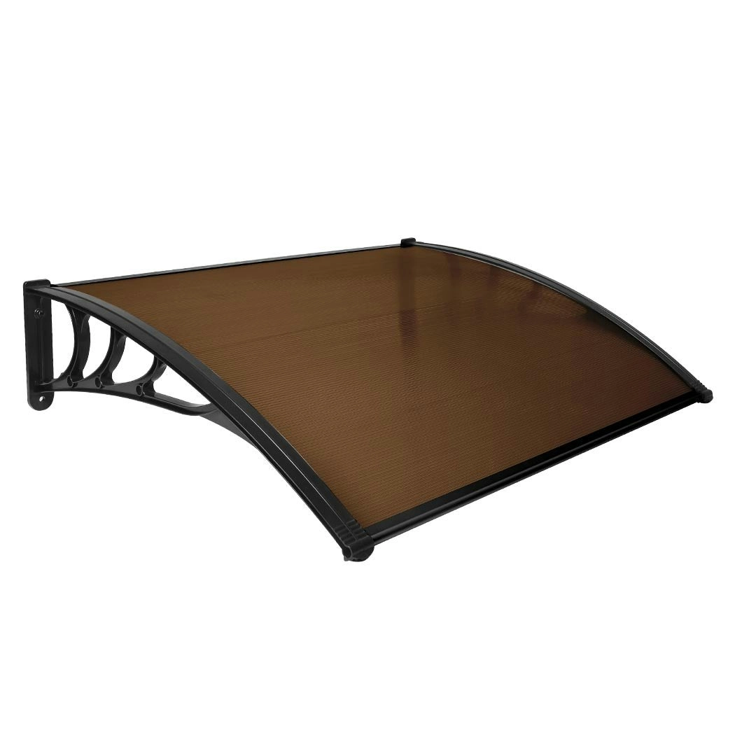 Noveden Window Door Awning Outdoor UV and Rain Cover 1m x 1.2m Brown 1.2M Type 1