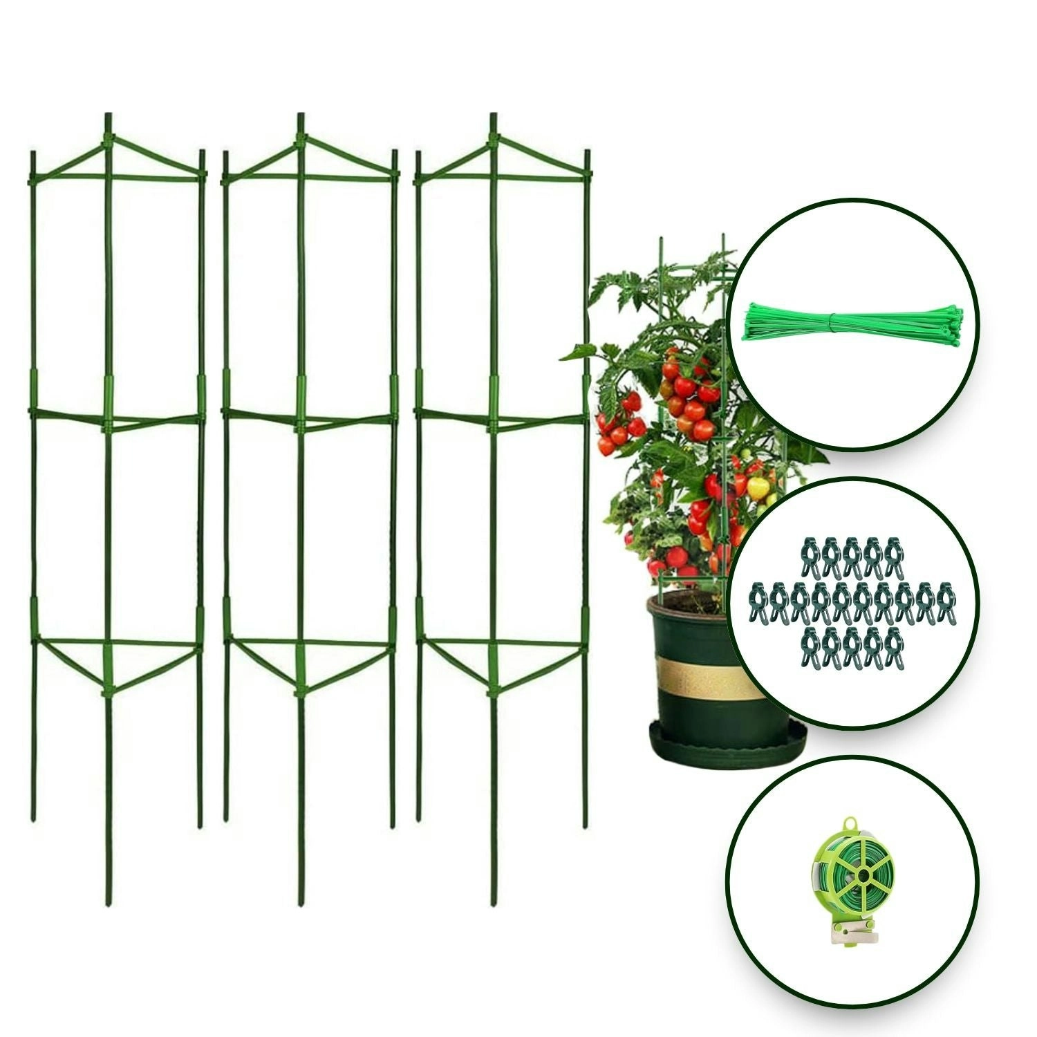 Noveden 3 Set Stake Arms for Garden Tomato Cages Plant Growth Aid Plant Stem Support Stand