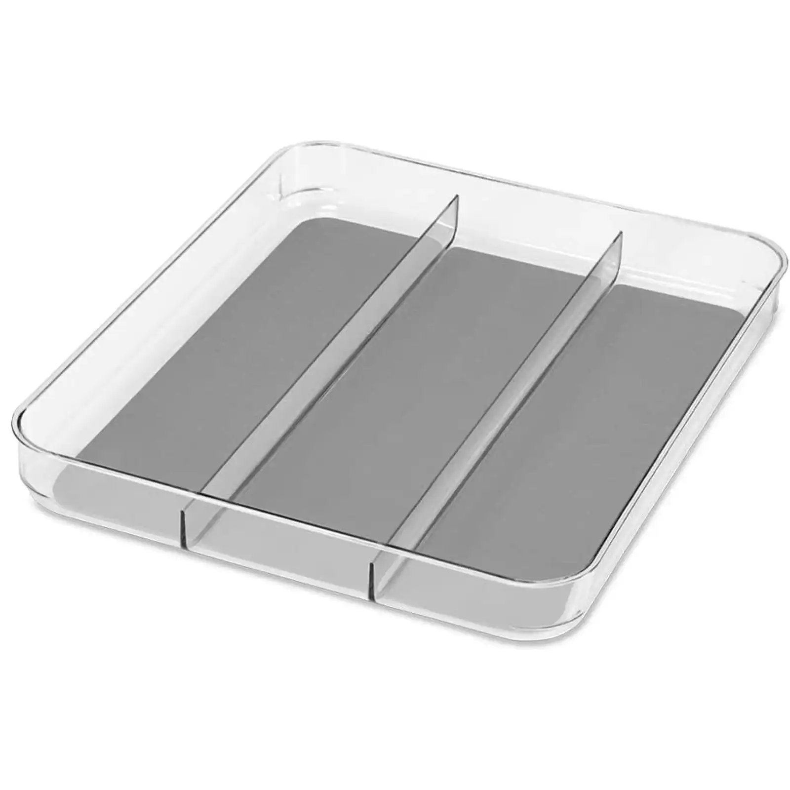 Madesmart Bpa-free Non-slip Feet Clear Soft Grip Utensil Tray - Grey