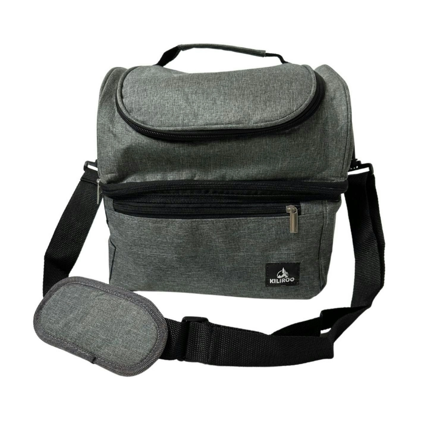 Kiliroo Insulated Cooler Lunch Bag 8-10L Portable Outdoor Picnic Container Grey