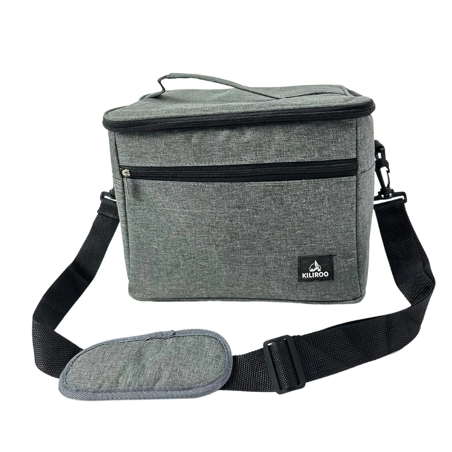 Kiliroo Insulated Cooler Lunch Bag 15L Portable Outdoor Picnic Container Grey