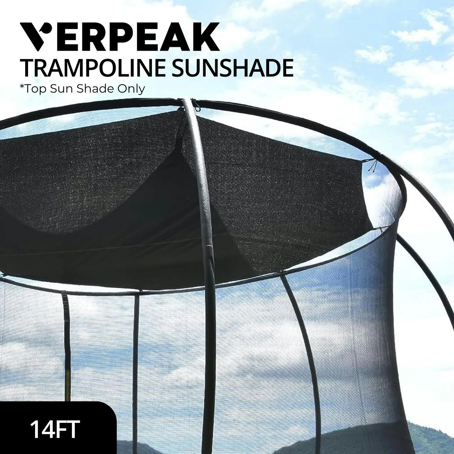 Verpeak Sunshade Net Trampoline 14ft Safety Round Net UV Protect Cover Outdoor