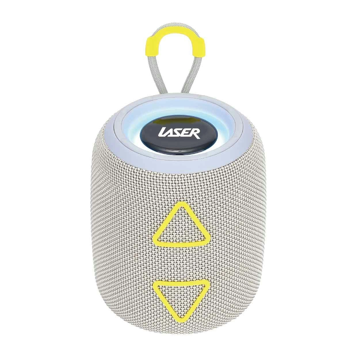 Laser Portable Fabric BT Speaker Silver - TWS, Multi-Color, USB, SD