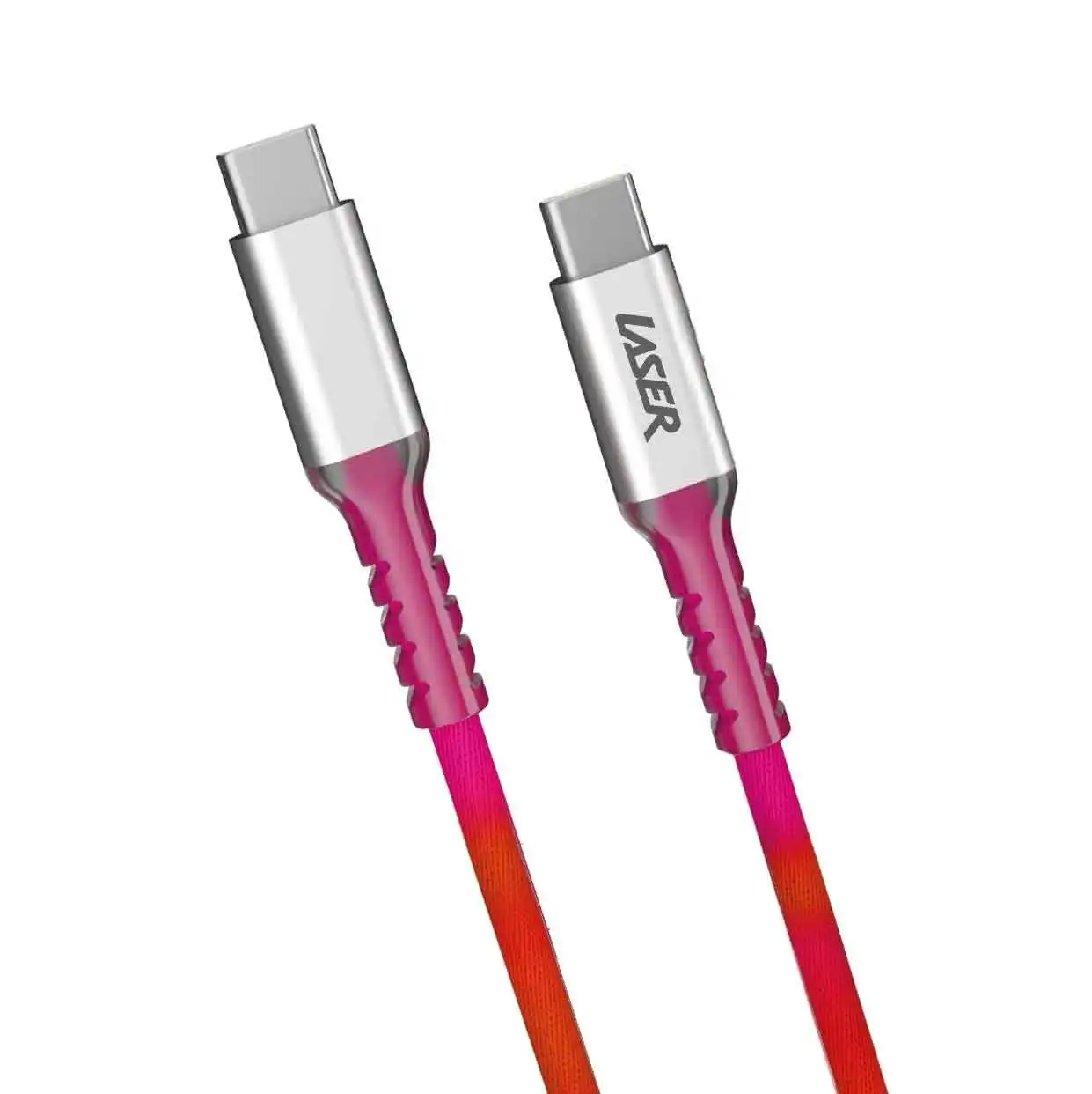 Laser 1M 60W USB-C Fast Charge Rainbow Braided Cable - Durable & Quick Sync