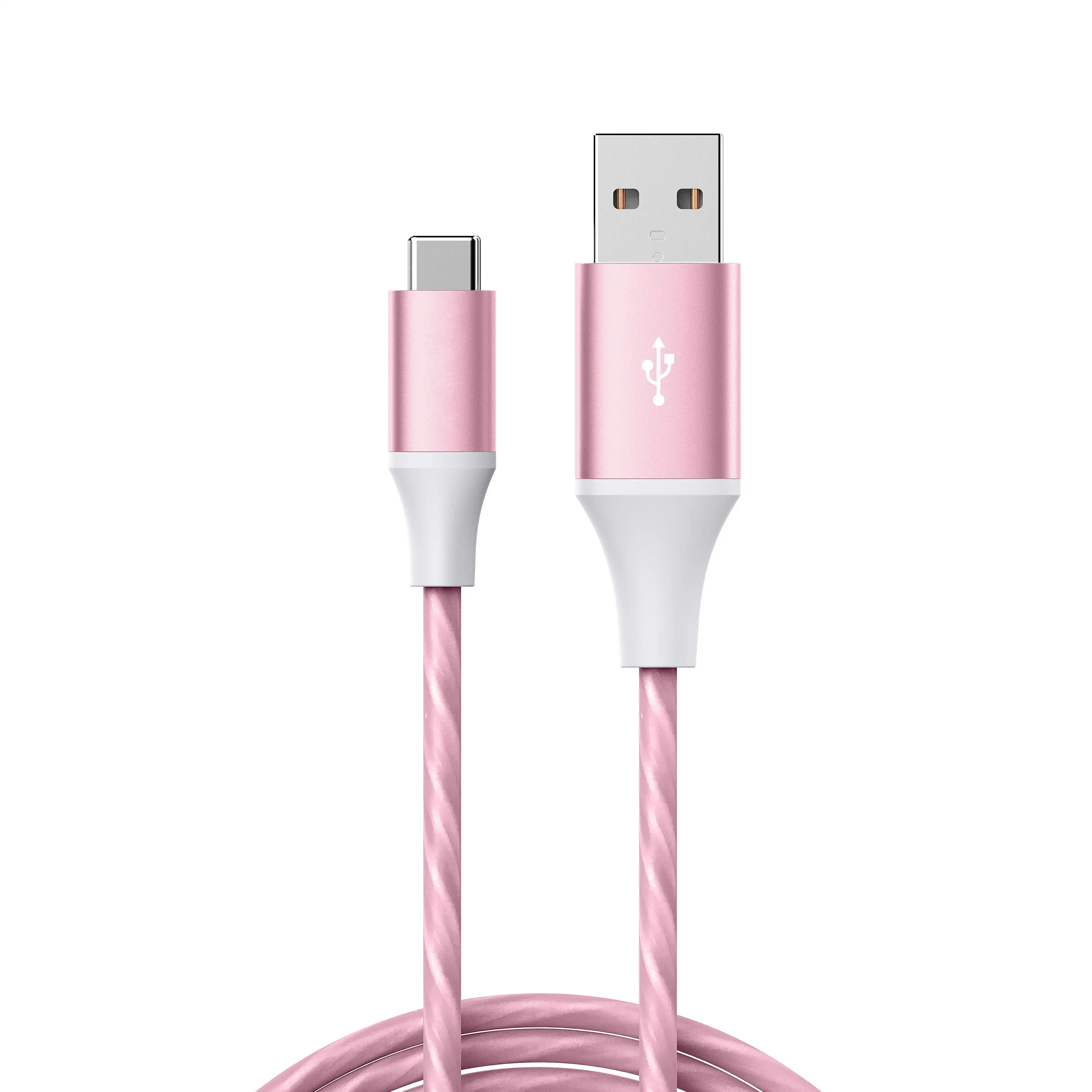 Laser Pink LED USB-C Charge Cable 1M Fast Charge Compatible