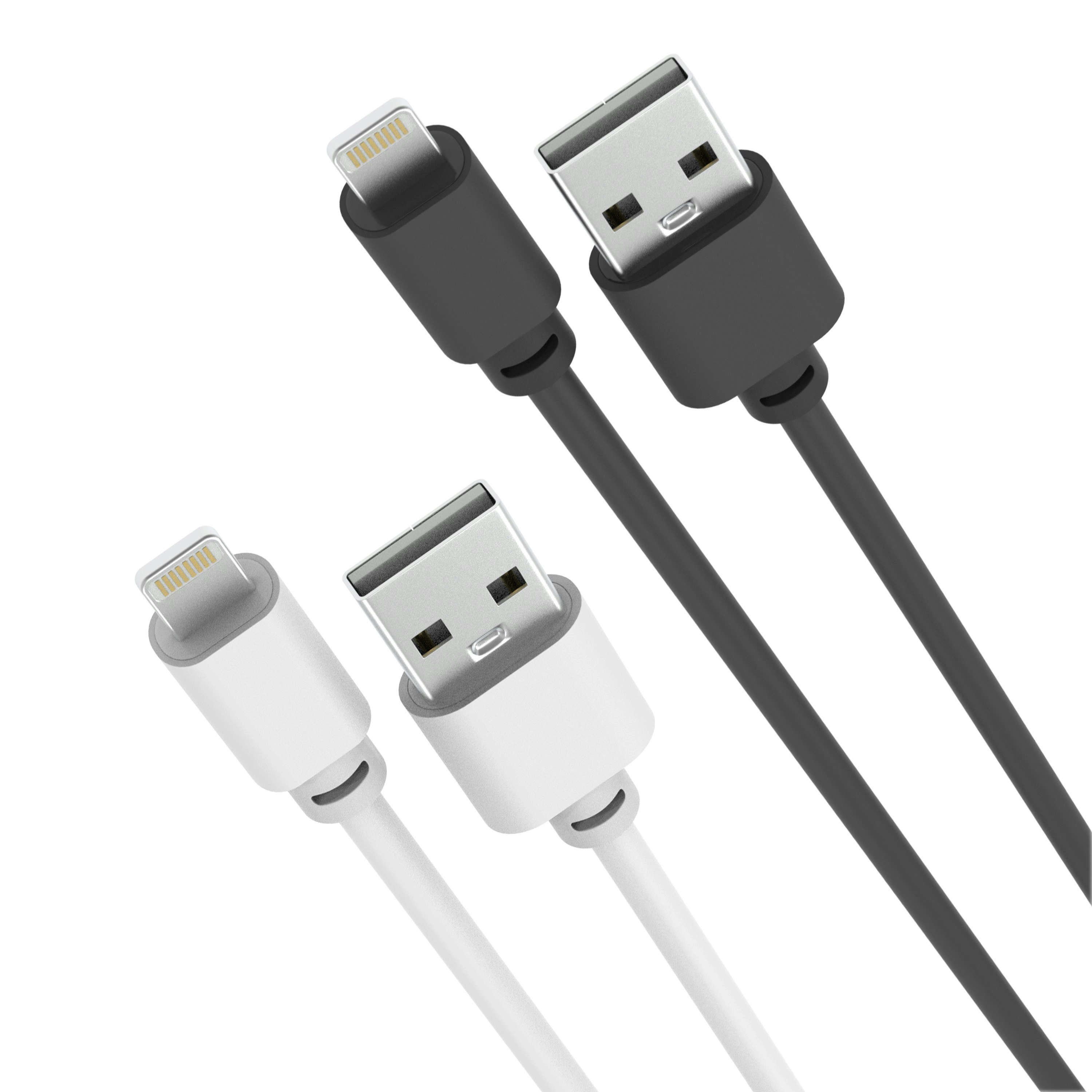 Laser MFi 2m Lightning Cable 2 Pack White/Black