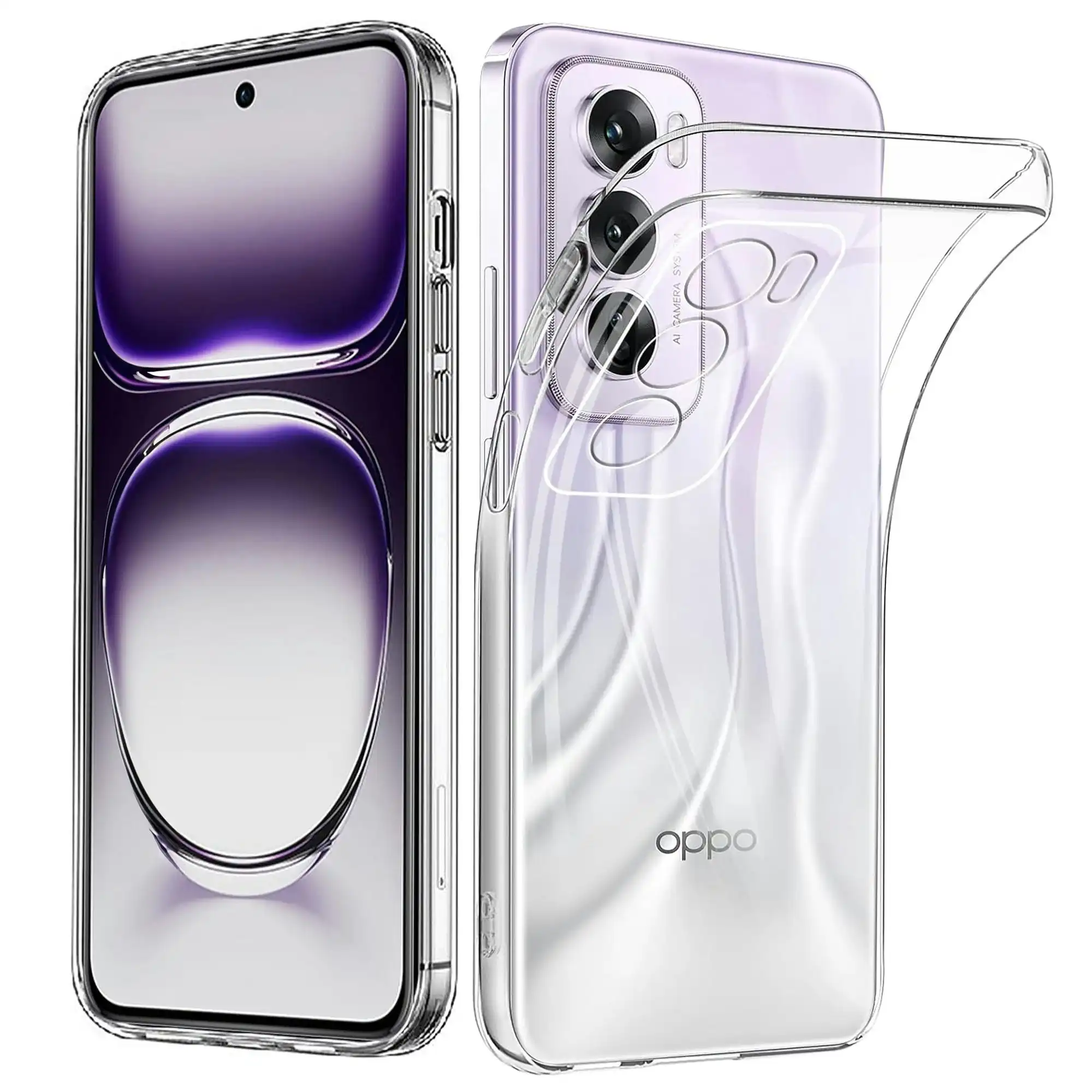 MEZON OPPO Reno12 Pro 5G Ultra Slim Crystal Clear Premium TPU Gel Back Case – Shock Absorption, Wireless Charging Compatible