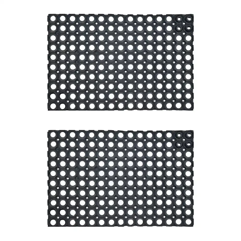 2PK Solemate Rubber Anti-Fatigue 40x60cm Stylish Indoor Standing Floormat Set