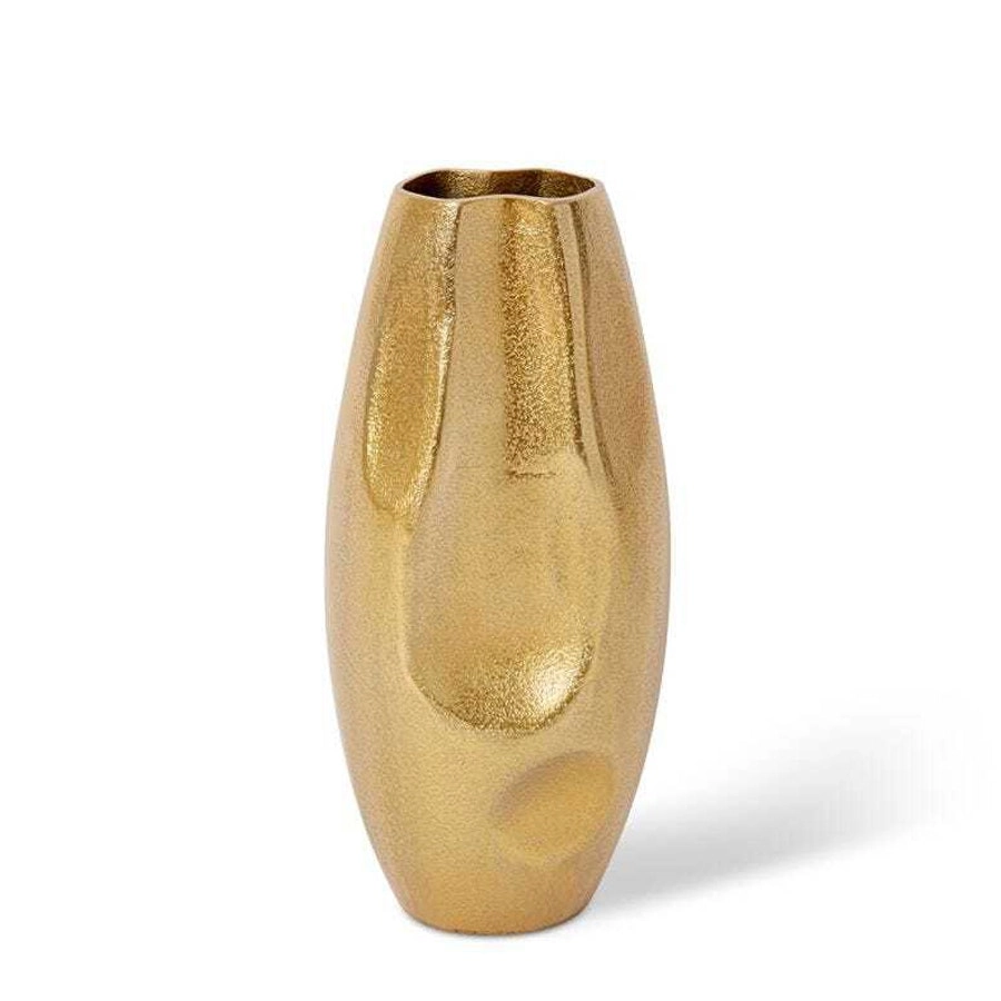 E Style 29cm Aluminium Wrigley Plant/Flower Vase Tabletop Home Decor Gold