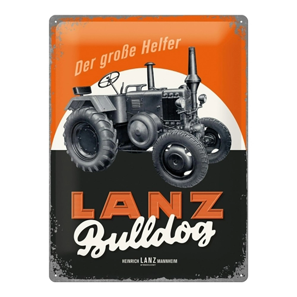 Nostalgic Art 30x40cm Large Metal Sign Lanz Bulldog Tractor Home/Garage Decor