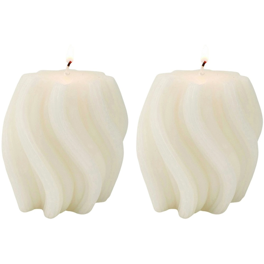 2x Urban Swirl 8cm Vanilla Scented Candle Home Fragrance Tabletop Decor Cream